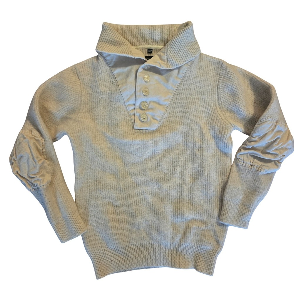 National Geographic Shawl Collar Ribbed Sweater Pullover Elbow Patches Size M